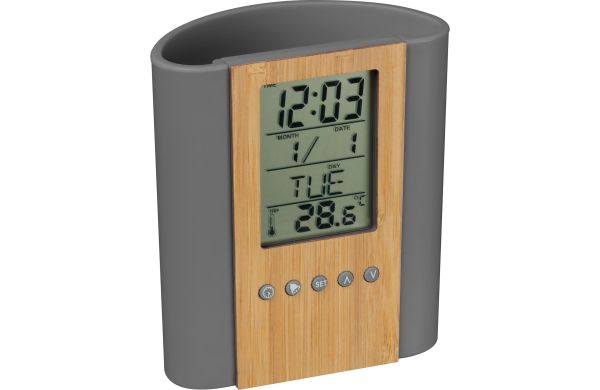 Stifteköcher mit diversen Funktionen - silbergrau