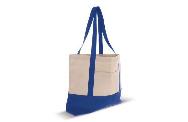 Strandtasche Baumwollsegeltuch OEKO-TEX® 280g-m² 42x10x30cm, blau