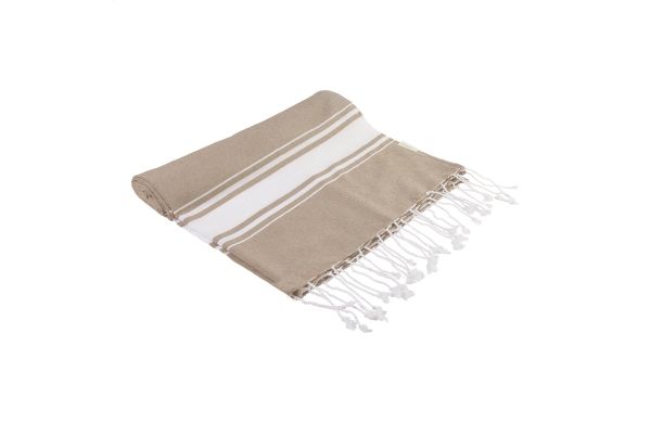 Strandtuch aus recycelter Baumwolle Cancun, natur