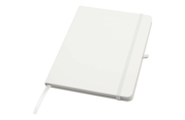 Teak A5 Hardcover Notizbuch, liniert, aus recyceltem Material, weiss