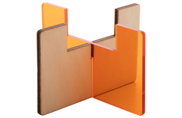 Teelichthalter Candix, orange/transparent