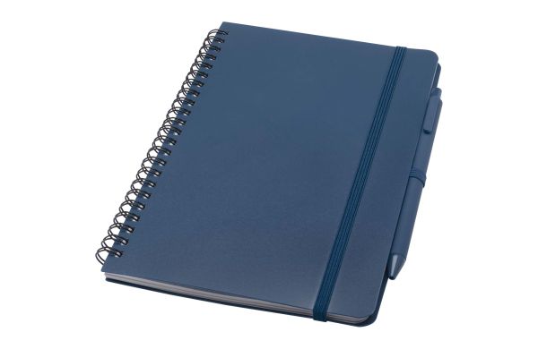 Thalaasa A5 Hardcover Notizbuch mit Kugelschreiber (schwarze Mine), ozeanblau