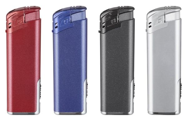 TOM® EB-15 LED Elektronik-Feuerzeug, Metallic