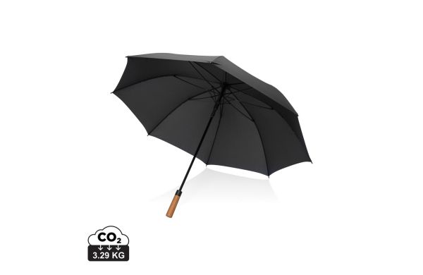 Tony Aware™ RPET 30" Schirm mit auto. Öffnung & Akaziengriff, schwarz
