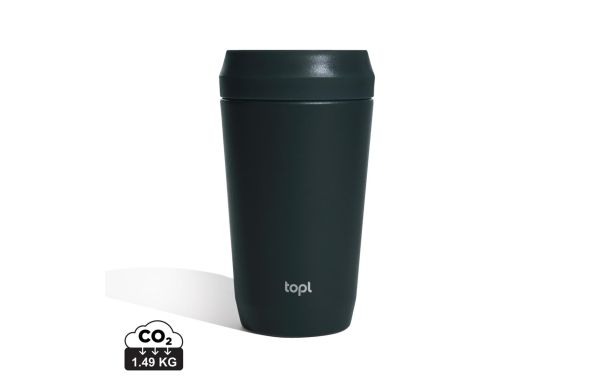 Topl-Trinkbecher aus rec. Stahl mit 360-Grad-Deckel 354ml, grau