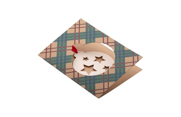 TreeCard Eco Weihnachtskarte, natur, Kugel