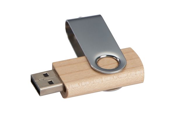 USB Stick aus hellem Holz 4GB - braun