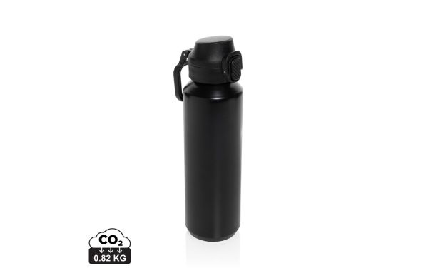 Via RCS Re-Steel Sportflasche mit Verschluss, 600ml, schwarz