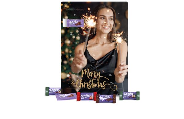 Wand-Adventskalender mit Milka Schokolade