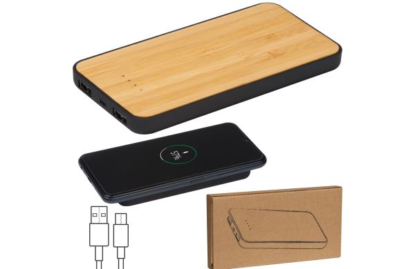 Wireless Charger und Powerbank, 8000 mAh - beige