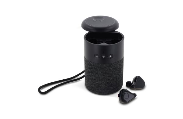 Wireless speaker William with TWS earbuds, schwarz