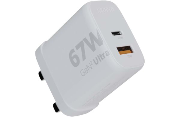 Xtorm XEC067G GaN² Ultra 67 W Wandladegerät mit UK-Stecker, weiss