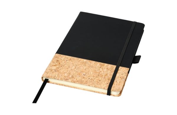 Evora A5 Notizbuch Thermo PU mit Kork - schwarz 