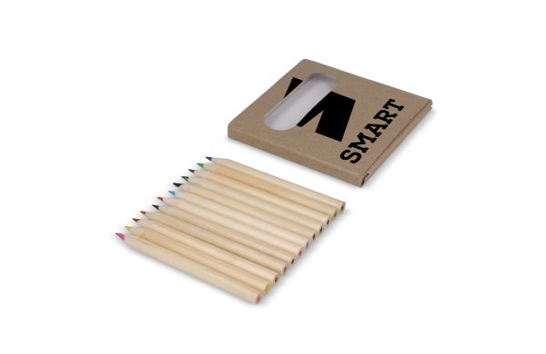 12 Buntstifte in Kraftbox, natur