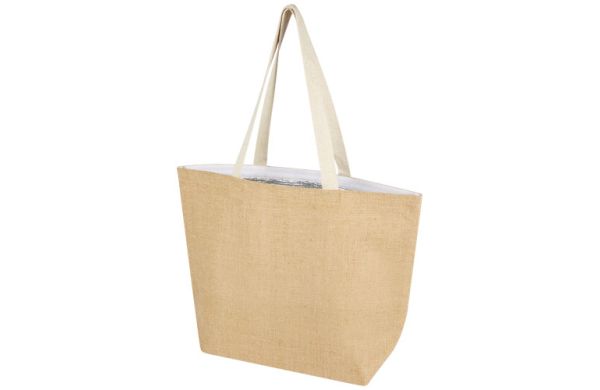 Juta 300 g/m² Jute Kühltragetasche 12 L - natur, weiss 