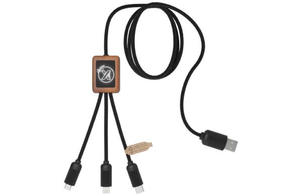 SCX.design C29 3-in-1 Bambuskabel mit Leuchtlogo - holz 