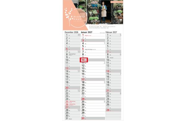 3-Monatskalender Einblatt Spectrum 3 EXPRESS Streifenkalender 3 Monate