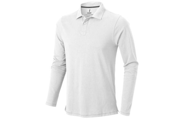 Oakville Langarm Poloshirt für Herren - weiss XS