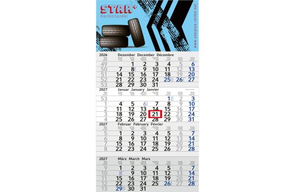 4-Monatskalender Einblatt Budget 4 Schrift leicht