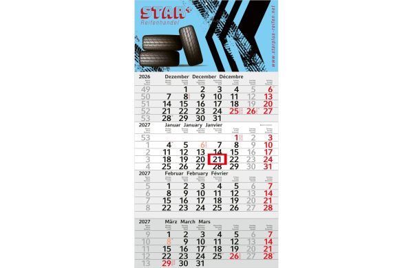 4-Monatskalender Einblatt Budget 4 EXPRESS Schrift leicht