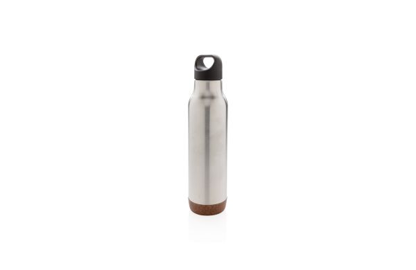 auslaufsichere vakuum-flasche mit kork silber