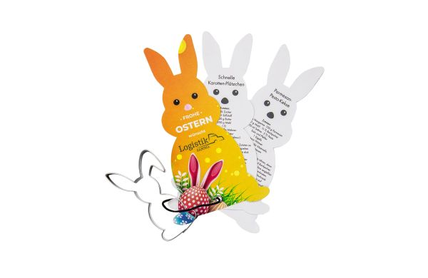Backförmchen mit Rezeptblock Hase