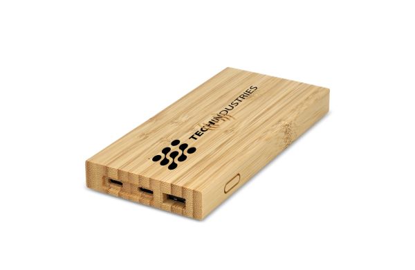 Bamboo Powerbank Wireless Charging 8000mAh, natur