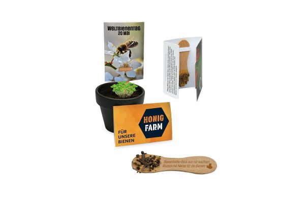 Bienenhelfer-Stick mit Samen, Standardgravur