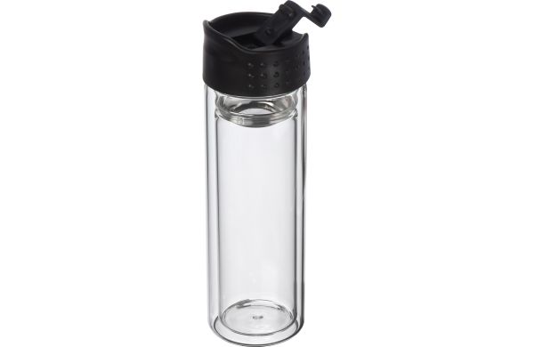 Borosilikat Glasflasche mit Teesieb, 400 ml - transparent