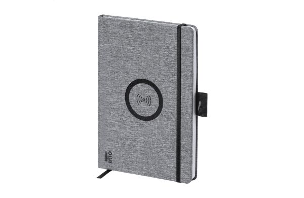 Charbuk Notizbuch mit Wireless-Charger, grau