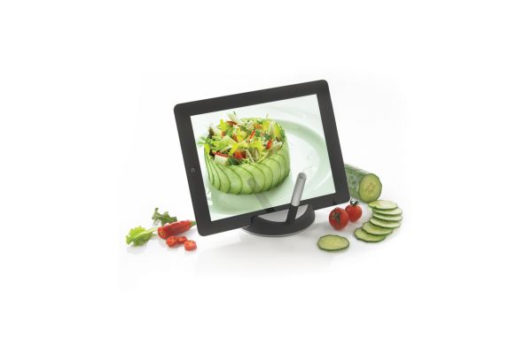 chef tabletstaender mit touchpen schwarz