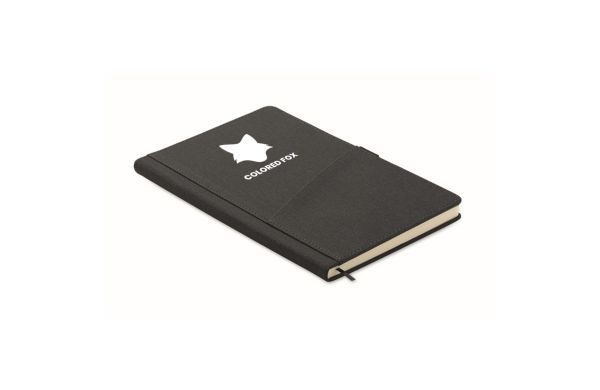 DIN A5 Notizbuch mit Handyfach, 80 Blatt- schwarz