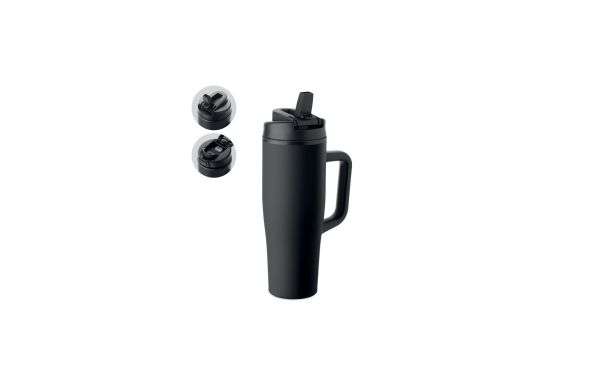 Doppelwandiger Becher 900ml, Schwarz