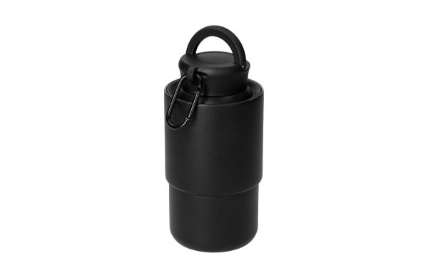 Edelstahlbecher mit Karabiner "Trail", schwarz
