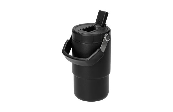 Edelstahlbecher mit Trinköffnung "Hydro", schwarz