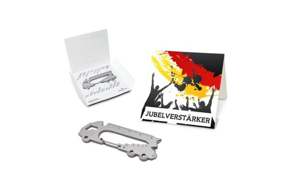 Geschenkartikel: ROMINOX® Key Tool Truck / LKW (22 Funktionen) im Motiv-Mäppchen Deutschland Fan Jubelverstärker