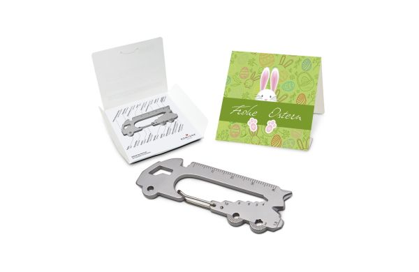 Geschenkartikel: ROMINOX® Key Tool Truck / LKW (22 Funktionen) im Motiv-Mäppchen Osterhase