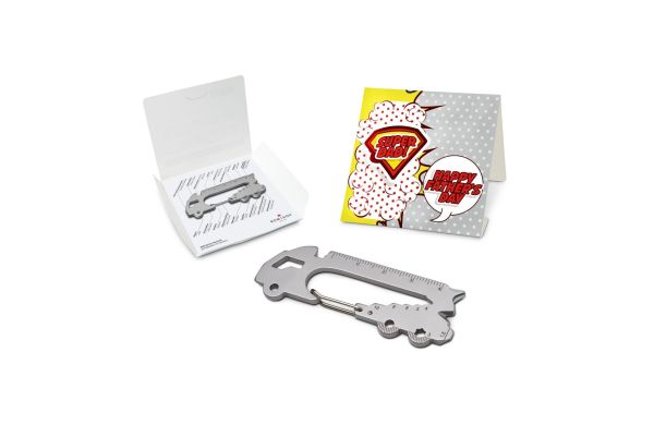 Geschenkartikel: ROMINOX® Key Tool Truck / LKW (22 Funktionen) im Motiv-Mäppchen Super Dad
