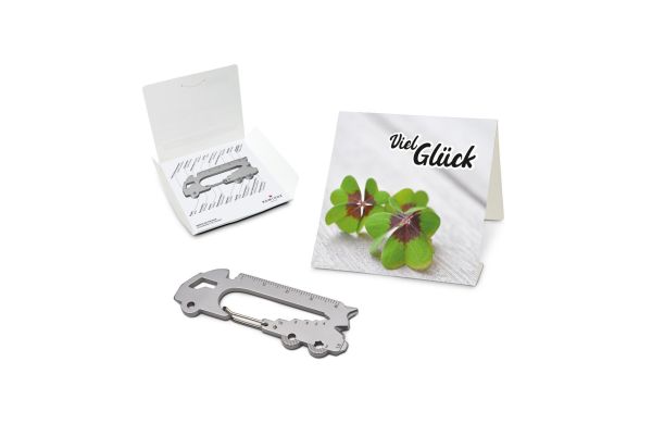 Geschenkartikel: ROMINOX® Key Tool Truck / LKW (22 Funktionen) im Motiv-Mäppchen Viel Glück