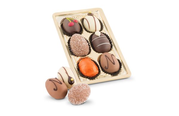 Geschenkartikel / Präsentartikel: Schokoladen-Pralineneier, 6 Stück, 125 g