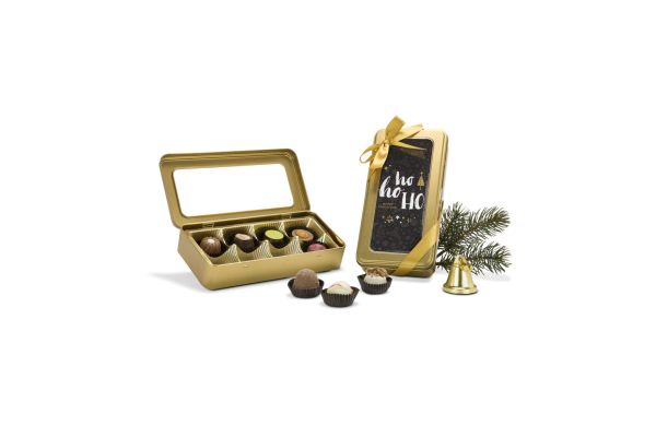 Geschenkartikel / Präsentartikel: Golddose Frohe Weihnachten