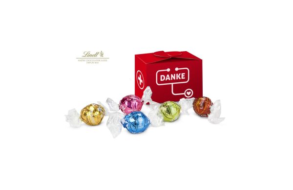 Geschenkartikel / Präsentartikel: Lindt süßes Danke, 5 Lindorkugeln für Mitarbeiter in medizinischen Berufen od. Pflegeberufen