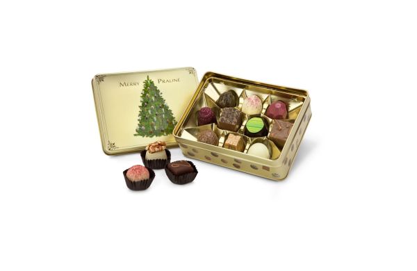 Geschenkartikel / Präsentartikel: Merry Praliné - Pralinendose mit 125 g 