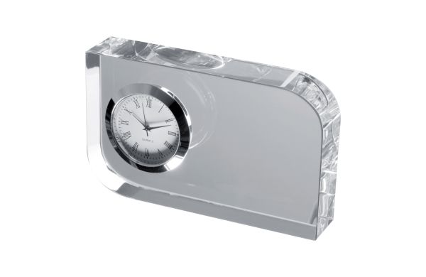 Glasblock mit Uhr - transparent