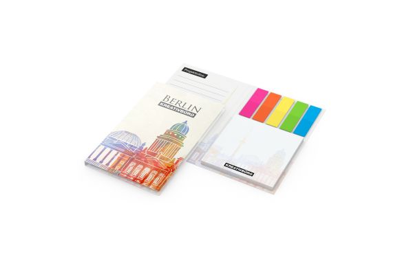 Haftnotiz-Set Berlin Zettel quadratisch Karton-Umschlag - Folie, Karton gloss