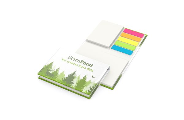 Haftnotiz-Set Brüssel Recycling-Haftpapier 50/50 Haftzettel Umschlag recycelt - unbedruckt, Naturpapier-Hardcover