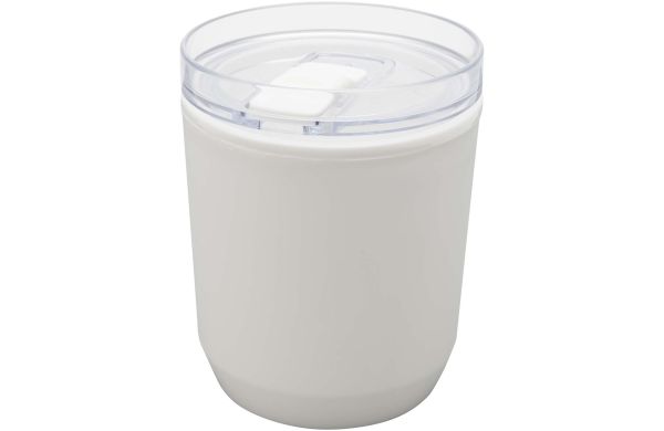 Hudson 180 ml doppelwandiger Becher aus recyceltem Kunststoff, weiss