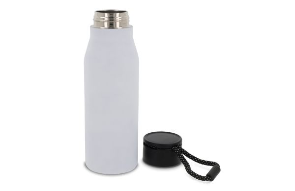 Isolierflasche mit Trageschlaufe 600ml, weiss