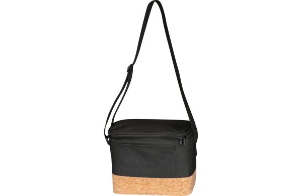 Kühltasche mit Korkboden und Trageriemen - schwarz