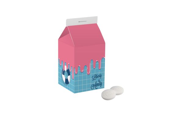 Kleiner Milchkarton, weiss, Compli'mints 19 mm
